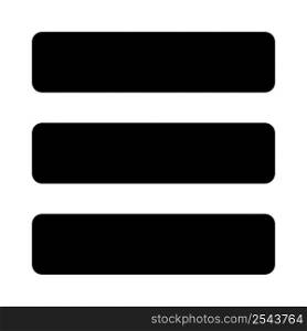 Horizontal separated bars representing hamburger menu layout
