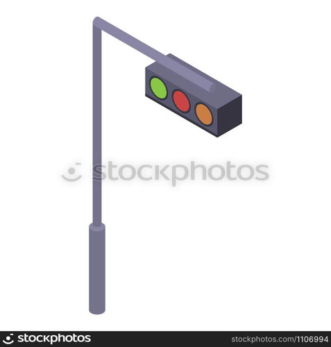 Horizontal traffic lights icon. Isometric of horizontal traffic lights vector icon for web design isolated on white background. Horizontal traffic lights icon, isometric style