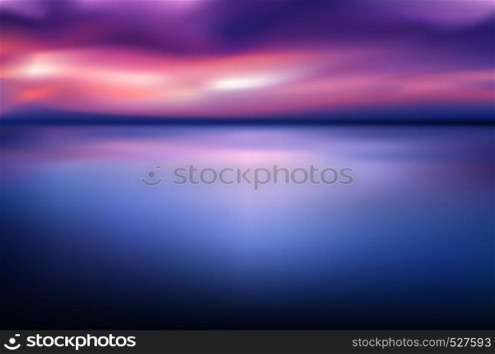 horizontal wide blue pink sky blurred background. Sunset and sunrise sea blurred background.. horizontal wide blue pink sky blurred background. Sunset and sunrise sea blurred background