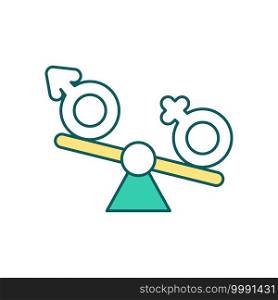 Hormonal imbalance RGB color icon. Hormonal deficit. Thyroid problems. Chronic fatigue syndrome. Abnormal hormones blood levels. Mood swings and depression. Isolated vector illustration. Hormonal imbalance RGB color icon