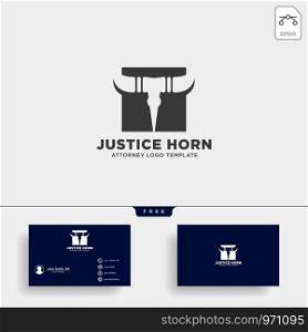 horn bull attorney logo line design template illustration - vector. horn bull attorney logo line design template vector illustration