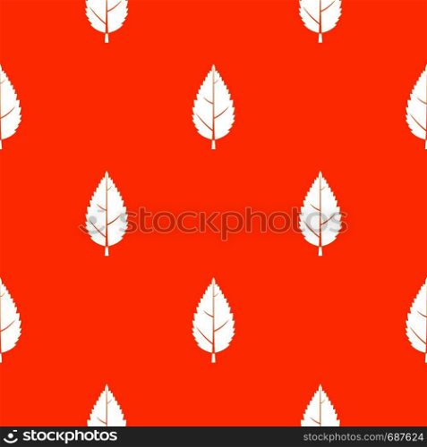 Hornbeam leaf pattern repeat seamless in orange color for any design. Vector geometric illustration. Hornbeam leaf pattern seamless