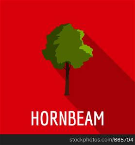 Hornbeam tree icon. Flat illustration of hornbeam tree vector icon for web. Hornbeam tree icon, flat style