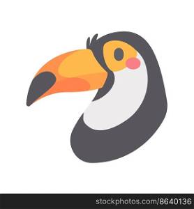 Hornbill vector. cute animal face design for kids.