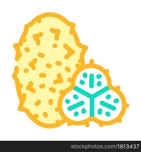 horned melon fruit color icon vector. horned melon fruit sign. isolated symbol illustration. horned melon fruit color icon vector illustration
