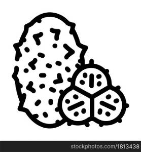 horned melon fruit line icon vector. horned melon fruit sign. isolated contour symbol black illustration. horned melon fruit line icon vector illustration