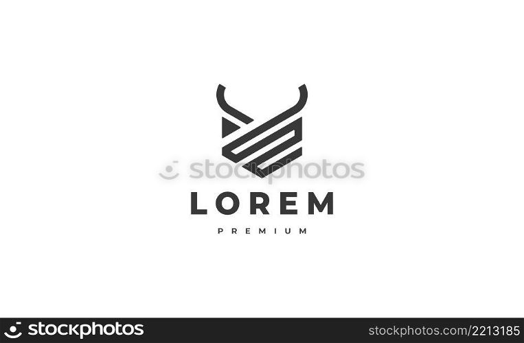 Horns Buffalo Logo Design Illustration
