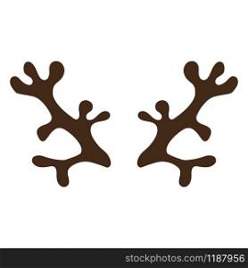 Horns of a reindeer on a white background, a template of a funny animal. Horns of a reindeer on a white background