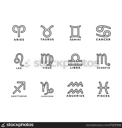 horoscope signage, zodiac icon trendy