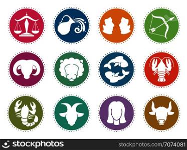 Horoscope zodiac vector signs. Astrology symbols set scorpio and gemini, aquarius and libra, capricorn and pisces illustration. Horoscope zodiac vector signs. Astrology symbols set