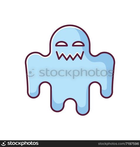 Horror movie blue RGB color icon. Scary film genre, creepy ghost story. Popular cinema category with paranormal monsters. Spooky spectre isolated vector illustration