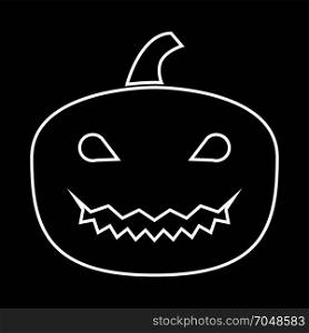 Horror pumpkin white icon .