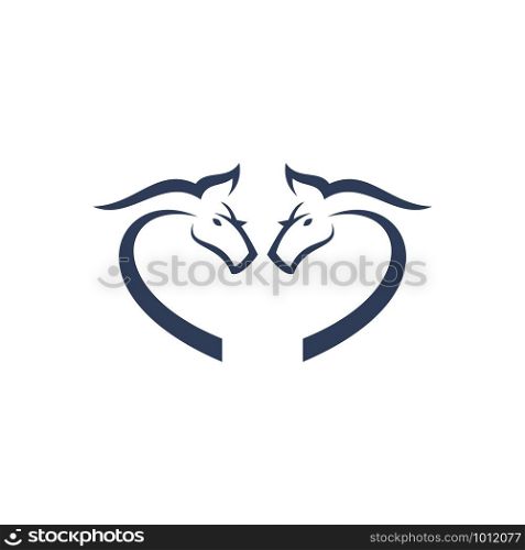 Horse abstract vector logo template