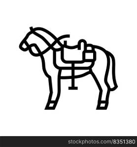 horse animal line icon vector. horse animal sign. isolated contour symbol black illustration. horse animal line icon vector illustration