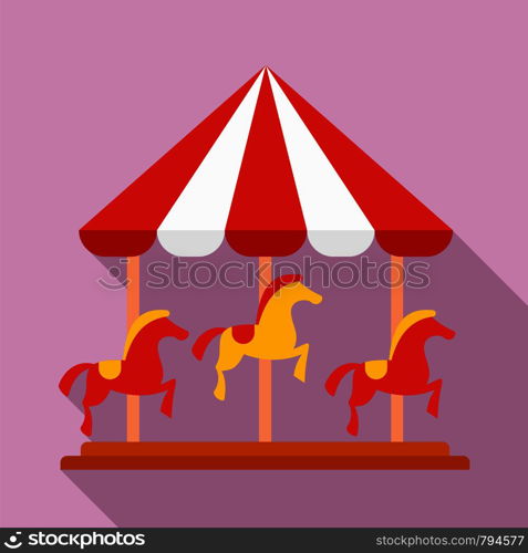 Horse carousel icon. Flat illustration of horse carousel vector icon for web design. Horse carousel icon, flat style