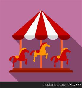 Horse carousel icon. Flat illustration of horse carousel vector icon for web design. Horse carousel icon, flat style
