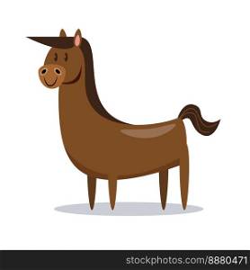 horse cartoon character vector illustration
