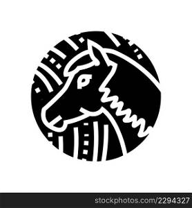 horse chinese horoscope animal glyph icon vector. horse chinese horoscope animal sign. isolated contour symbol black illustration. horse chinese horoscope animal glyph icon vector illustration
