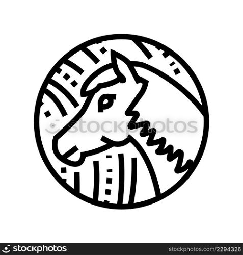 horse chinese horoscope animal line icon vector. horse chinese horoscope animal sign. isolated contour symbol black illustration. horse chinese horoscope animal line icon vector illustration