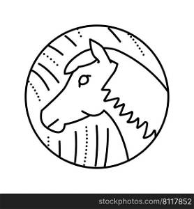horse chinese horoscope animal line icon vector. horse chinese horoscope animal sign. isolated contour symbol black illustration. horse chinese horoscope animal line icon vector illustration