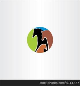 horse family logo vector design