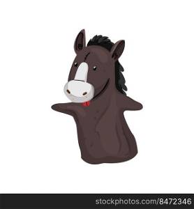 horse hand puppet cartoon. horse hand puppet sign. isolated symbol vector illustration. horse hand puppet cartoon vector illustration