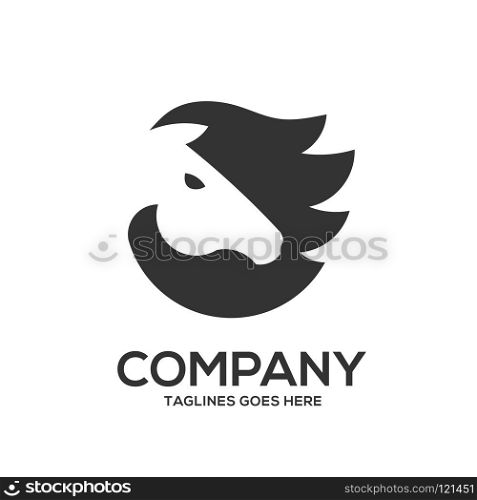 Horse head graphic logo template, vector horse head illustration on white background