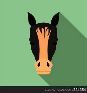 Horse head icon. Flat illustration of horse head vector icon for web design. Horse head icon, flat style