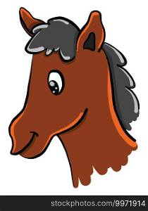 Horse head, illustration, vector on white background
