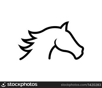 Horse head line vector illustration