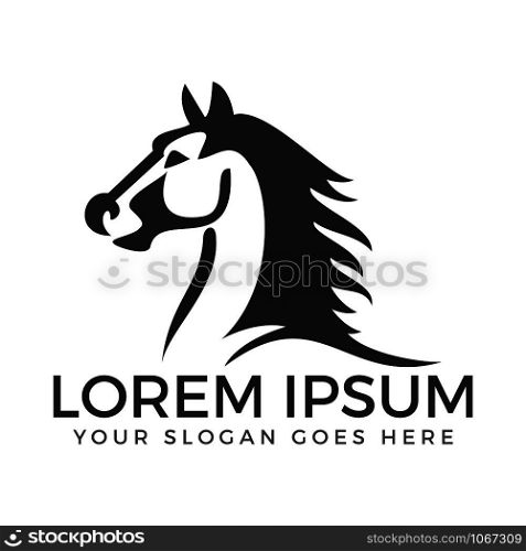 Horse head logo. Sport team or club mascot.