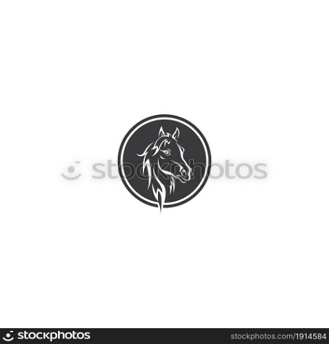 Horse head logo vector illustration design template.