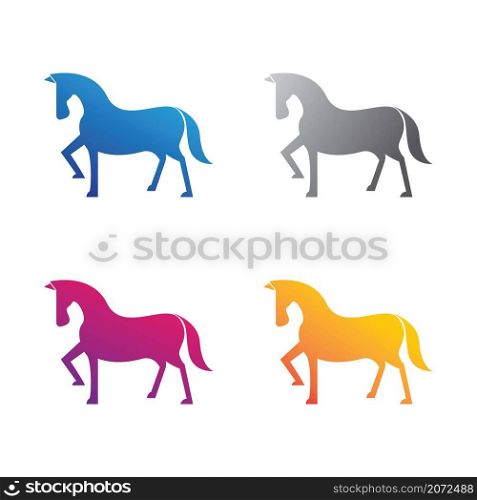 Horse logo template vector icon set