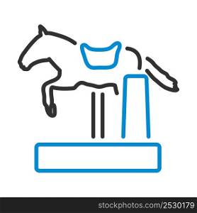 Horse Machine Icon. Editable Bold Outline With Color Fill Design. Vector Illustration.