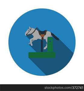 Horse machine icon. Flat color design. Vector illustration.