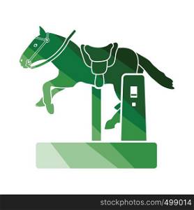 Horse machine icon. Flat color design. Vector illustration.