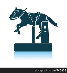 Horse Machine Icon. Shadow Reflection Design. Vector Illustration.