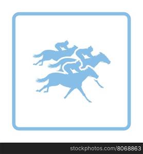 Horse ride icon. Blue frame design. Vector illustration.