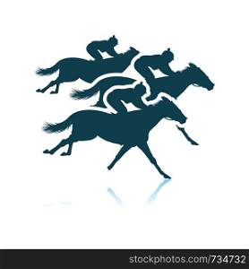 Horse Ride Icon. Shadow Reflection Design. Vector Illustration.