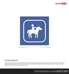 Horse Riding Icon - Blue photo Frame