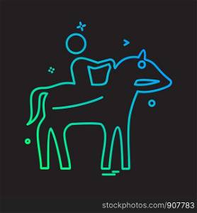 Horse riding icon design vector