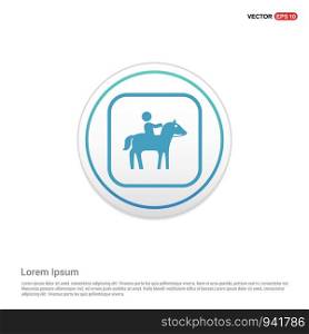 Horse Riding Icon - white circle button