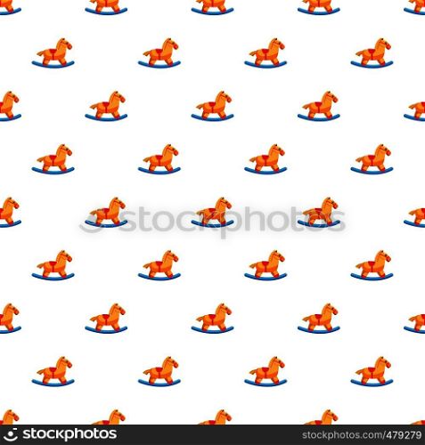 Horse rocking pattern seamless repeat in cartoon style vector illustration. Horse rocking pattern