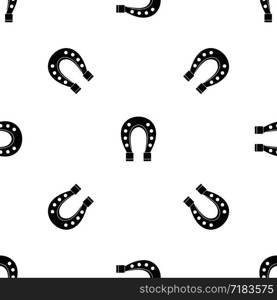 Horse shoe pattern repeat seamless in black color for any design. Vector geometric illustration. Horse shoe pattern seamless black