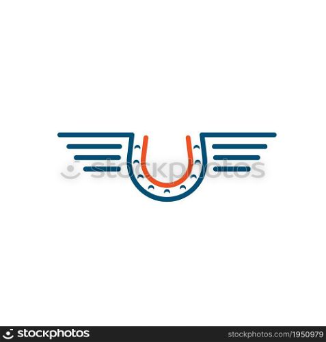 horse shoe wing icon vector illustration design
