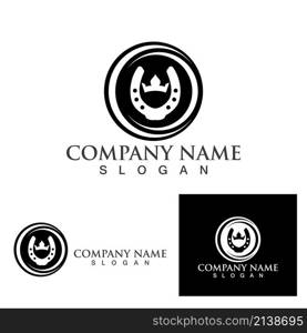 Horse shoes black logo and symbols vector