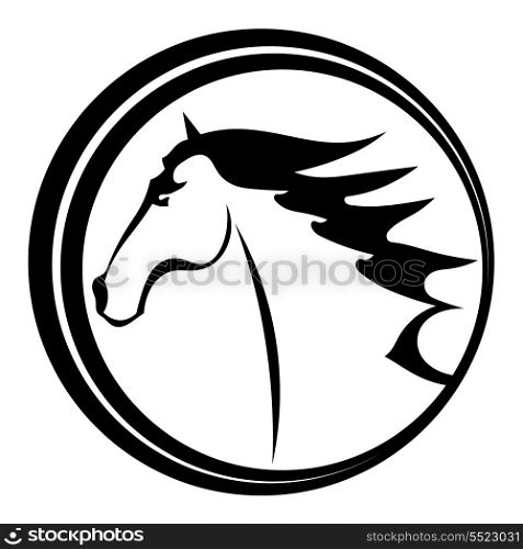 Horse tattoo character in a circle