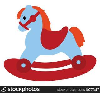 Horse toy, illustration, vector on white background.