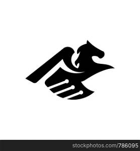 horse with negative logo template