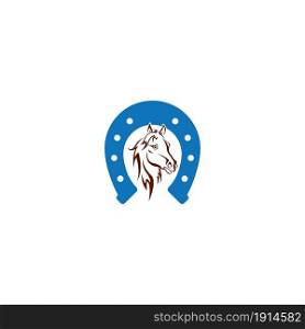Horseshoe icon vector illustration design logo template.